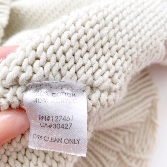 WILDFOX Chunky Knit Distressed “Sure Yeah Ok” Graphic Oversized Sweater Cream - Picture 11 of 16